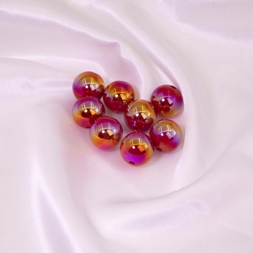 Plating Acrylic Beads, Round, UV plating, DIY 16mm, Approx 