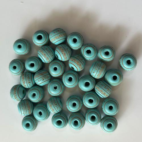 Perles en bois teints, Schima Superba, Rond, gravé, DIY, plus de couleurs à choisir, 10mm, Environ Vendu par sac