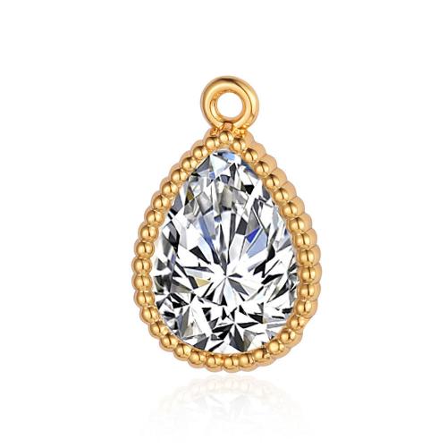 Cubic Zirconia Micro Pave Brass Pendant, plated, DIY & micro pave cubic zirconia 