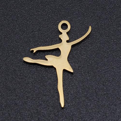 Titan Anhänger, Titanstahl, Dancing Girl, Vakuum-Ionen-Beschichtung, DIY, keine, 13x18mm, ca. 10PCs/Tasche, verkauft von Tasche