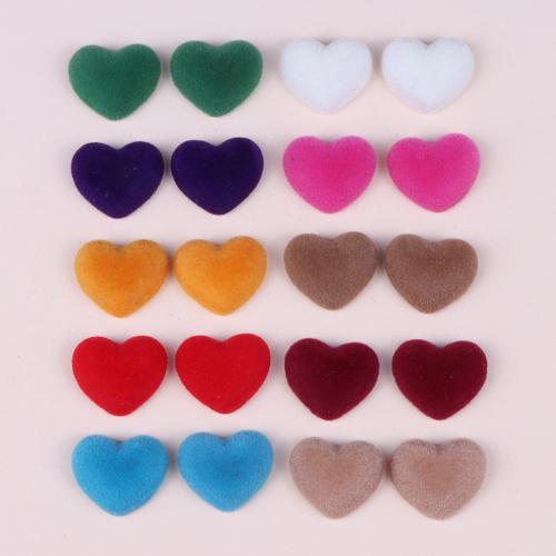 Kit para DIY Móvil , Acrílico, con Tela flocado, Corazón, Bricolaje, más colores para la opción, 17x20mm, aproximado 10PCs/Bolsa, Vendido por Bolsa