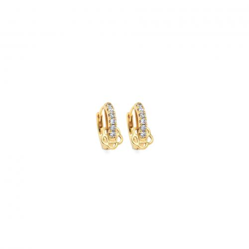 Cubic Zirconia Micro Pave Brass Earring, 18K gold plated, fashion jewelry & micro pave cubic zirconia & for woman [