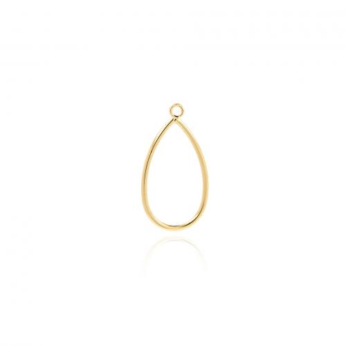 Brass Jewelry Pendants, Teardrop, 18K gold plated, fashion jewelry & DIY & hollow 