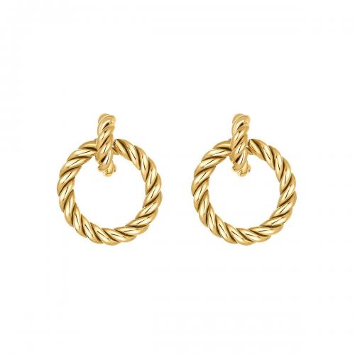 Boucles d'oreilles en acier titane, Plaqué or 18K, bijoux de mode & styles différents pour le choix & pour femme, Vendu par paire