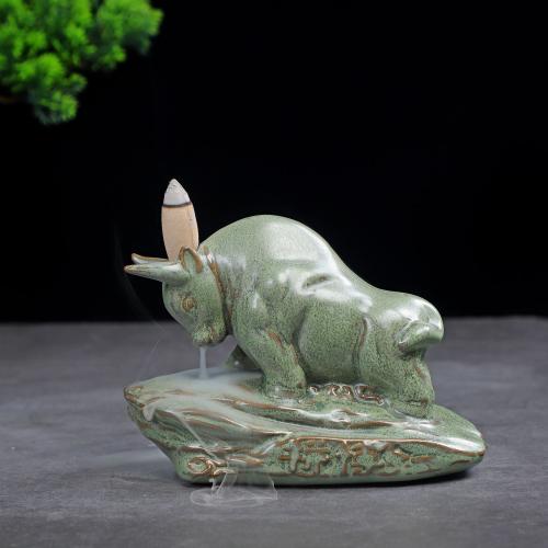 Incense Smoke Flow Backflow Holder Ceramic Incense Burner, Porcelain, half handmade, for home and office & durable 