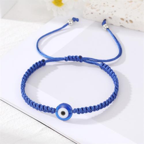 Evil Eye Bracelet Bijoux, résine, avec corde de coton, fait à la main, Longueur réglable & styles différents pour le choix & pour femme, Vendu par PC