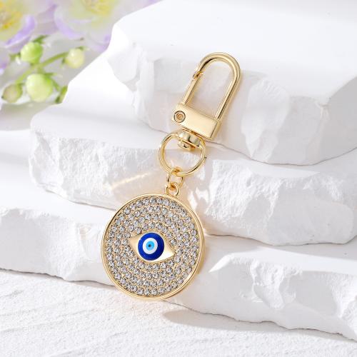 Evil Eye Key Chain, Zinc Alloy, plated, Unisex & enamel & with rhinestone 