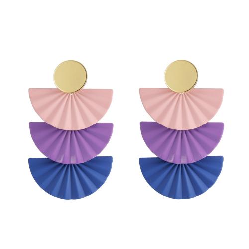 Zinc Alloy Drop Earring, Fan, painted, fashion jewelry & for woman 