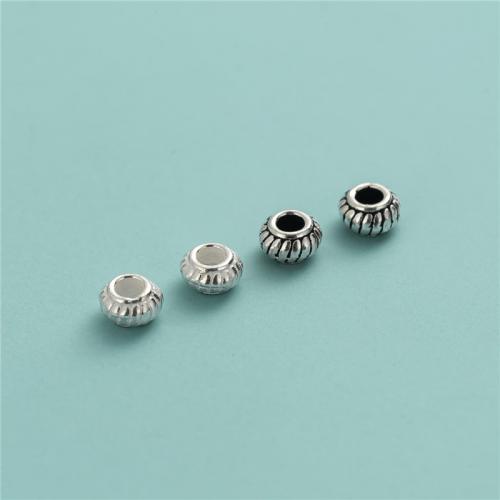 Sterling Silver Spacer Beads, 925 Sterling Silver, Lantern, DIY Approx 2.1mm 