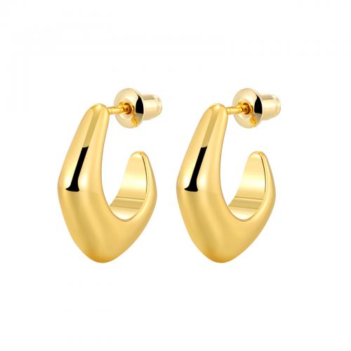 Brass Stud Earring, irregular, plated, fashion jewelry & for woman [