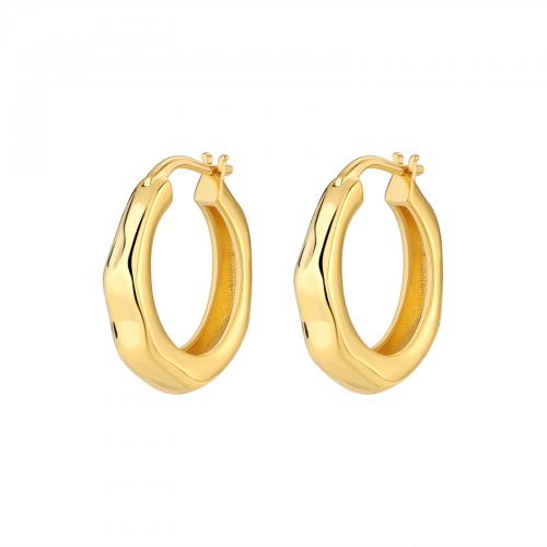 Brass Hoop Earring, plated, fashion jewelry & for woman [