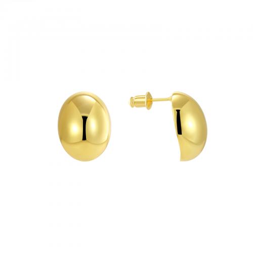 Brass Stud Earring, Bean, plated, fashion jewelry & for woman [