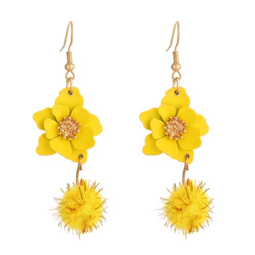 Zinc Alloy Drop Earring, Flower, plated, fashion jewelry & for woman 