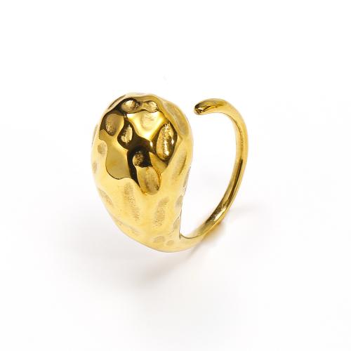 Anillo de dedo de acero Titanium de, Partículas de acero, Joyería & para mujer, dorado, Vendido por UD