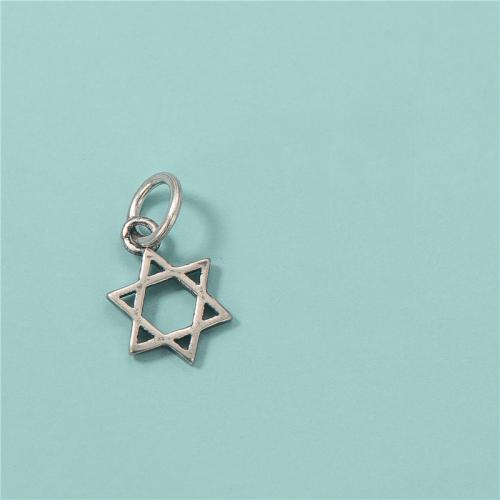 Sterling Silver Pendants, 925 Sterling Silver, Hexagram, vintage & DIY & hollow Approx 4.7mm 