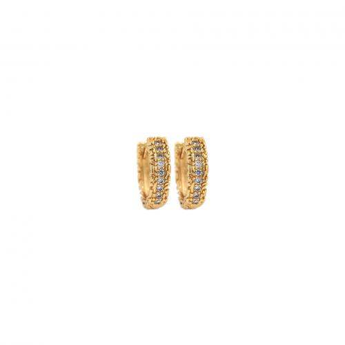 Cubic Zirconia Micro Pave Brass Earring, 18K gold plated, fashion jewelry & micro pave cubic zirconia & for woman [