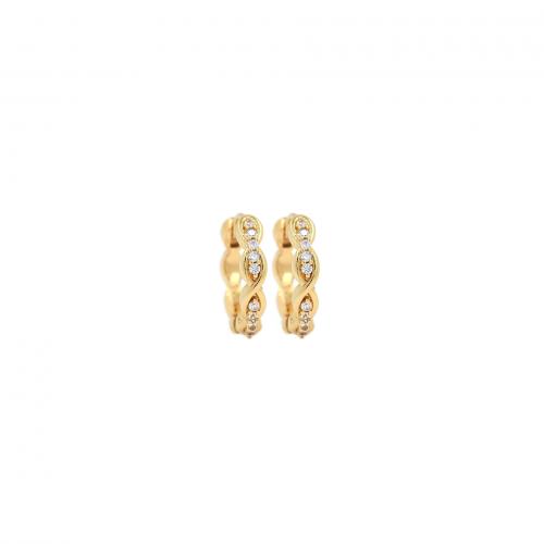 Cubic Zirconia Micro Pave Brass Earring, 18K gold plated, fashion jewelry & micro pave cubic zirconia & for woman [