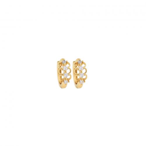 Cubic Zirconia Micro Pave Brass Earring, 18K gold plated, fashion jewelry & micro pave cubic zirconia & for woman [