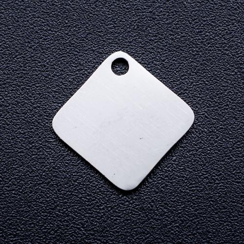 Titan Anhänger, Titanstahl, Rhombus, DIY, originale Farbe, 10x10mm, ca. 10PCs/Tasche, verkauft von Tasche