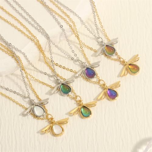 Collier en cristal, laiton, avec cristal, avec 5CM chaînes de rallonge, Insecte, Placage, bijoux de mode & pour femme, plus de couleurs à choisir cm, Vendu par PC[