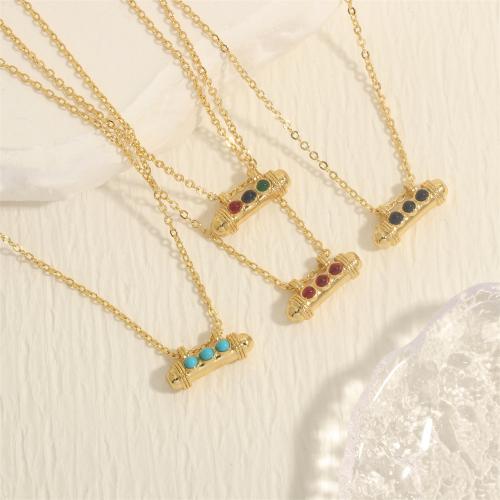 Collier en cristal, laiton, avec cristal, avec 5CM chaînes de rallonge, capsule, Placage de couleur d'or, bijoux de mode & pour femme, plus de couleurs à choisir cm, Vendu par PC[