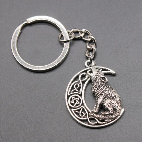 Zinc Alloy Key Chain Jewelry, with Iron, Moon, plated, fashion jewelry 