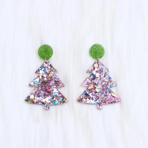 Pendientes de Navidad, Acrílico, barnizado, Diseño de Navidad & Joyería & diferentes estilos para la opción & para mujer, Vendido por Par