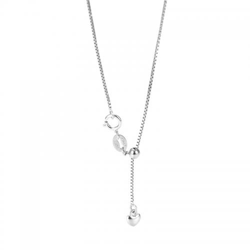 Sterling Silver Necklace Chain, 925 Sterling Silver, plated, DIY & adjustable & box chain Approx 17.7 Inch 