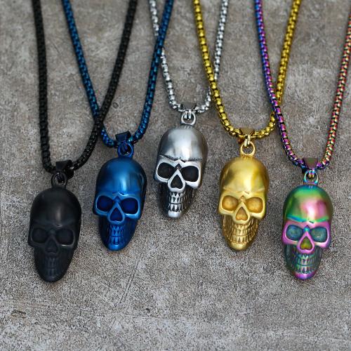 Titanium Steel Jewelry Necklace, Skull, fashion jewelry & for man Approx 60 cm [