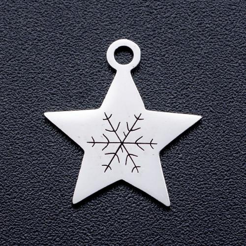 Titanium Steel Pendants, Star, polished, DIY, original color Approx 