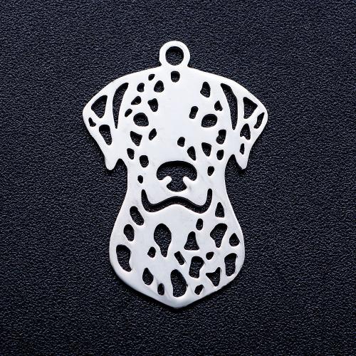 Titanium Steel Pendants, Dog, polished, DIY & hollow, original color Approx 