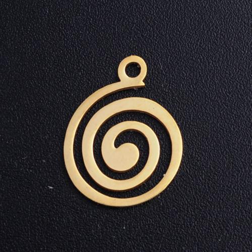 Titan Anhänger, Titanstahl, Spirale, Vakuum-Ionen-Beschichtung, DIY, keine, 15x17mm, ca. 10PCs/Tasche, verkauft von Tasche