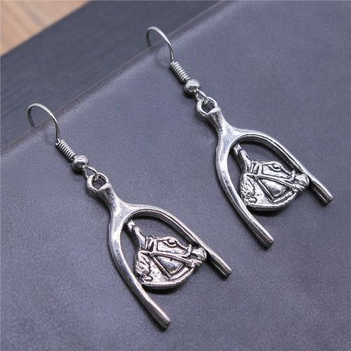 Zinc Alloy Drop Earring, with Iron, plated, fashion jewelry, silver color [