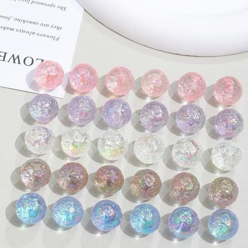 Plating Acrylic Beads, Round, UV plating, DIY 16mm, Approx 