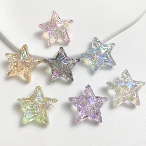 Plating Acrylic Beads, Star, UV plating, DIY & transparent 25mm, Approx 