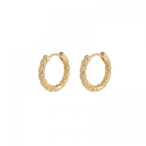 Brass Huggie Hoop Earring, plated & for woman & with rhinestone, earring length 15-30mm [