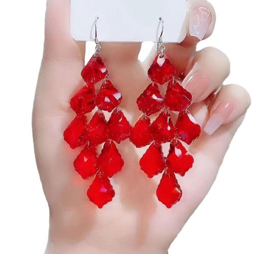 Crystal Tassel Earring, with Zinc Alloy, plated, fashion jewelry & for woman earring length 85-135mm [