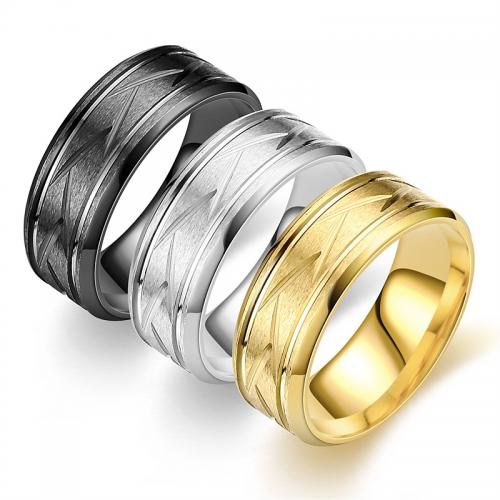 Anillo de dedo de acero Titanium de, Partículas de acero, Joyería & unisexo & diverso tamaño para la opción, más colores para la opción, width 8mm,thickness 2mm, Vendido por UD