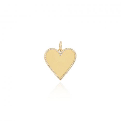 Cubic Zirconia Micro Pave Brass Pendant, Heart, plated, DIY & micro pave cubic zirconia [