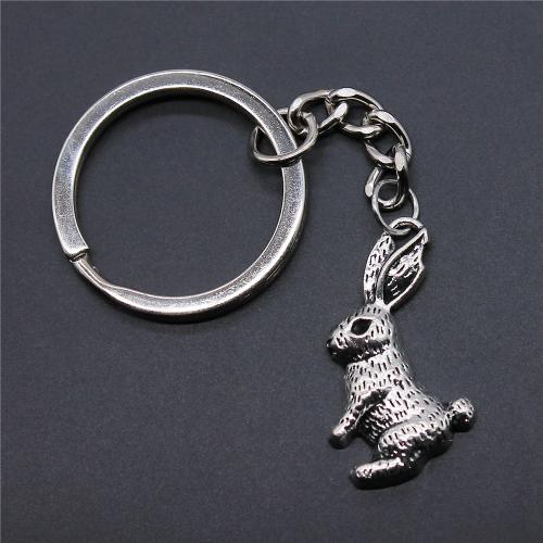 Zinc Alloy Key Chain Jewelry, with Iron, Rabbit, plated, fashion jewelry [