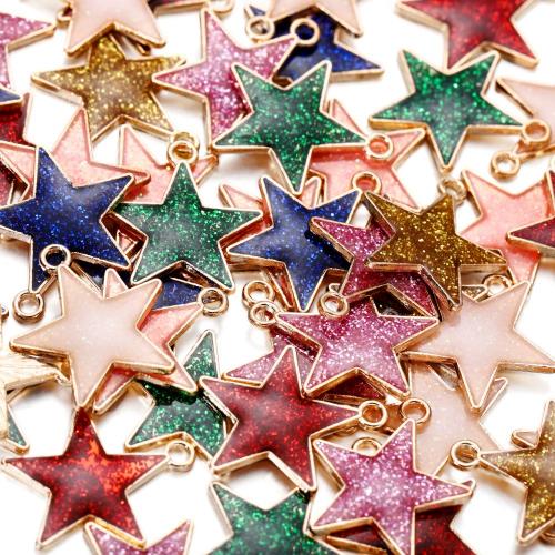 Zinc Alloy Enamel Pendants, Star, plated, DIY 