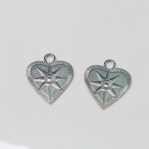 Zinc Alloy Heart Pendants, plated, DIY, silver color [