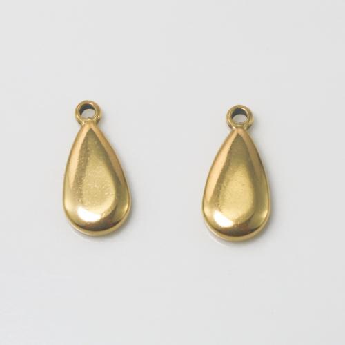 Stainless Steel Pendants, 304 Stainless Steel, Teardrop, plated, DIY, golden 