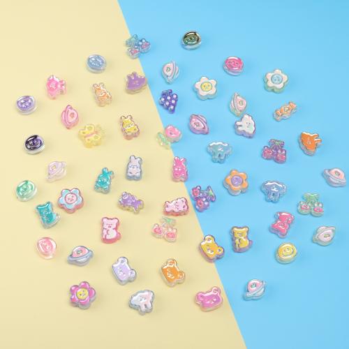 Enamel Acrylic Beads, with enamel, random style & DIY mixed colors, Approx 