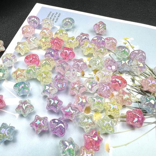 Perles acryliques plaquée, Acrylique, étoile, Placage coloré, DIY & styles différents pour le choix, couleurs mélangées, 12mm, Environ Vendu par sac[