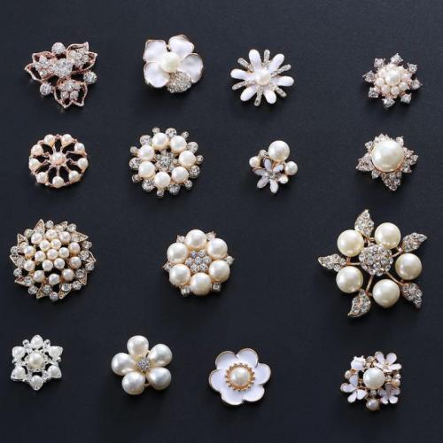 Mobile Phone DIY Decoration, Zinc Alloy, with Plastic Pearl, Flower, plated & for woman & with rhinestone [