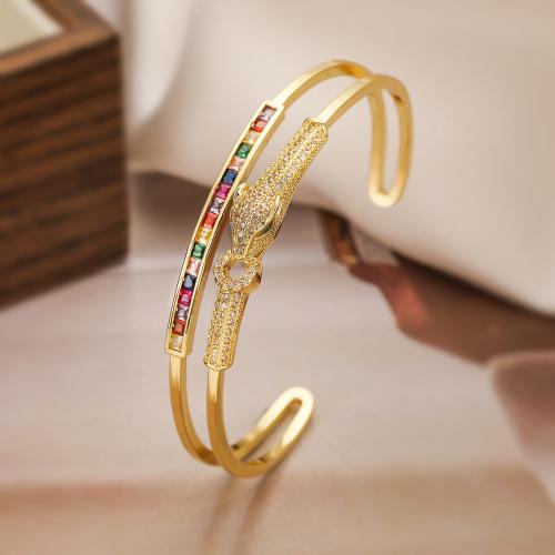 Brass Cuff Bangle, plated, micro pave cubic zirconia & for woman [