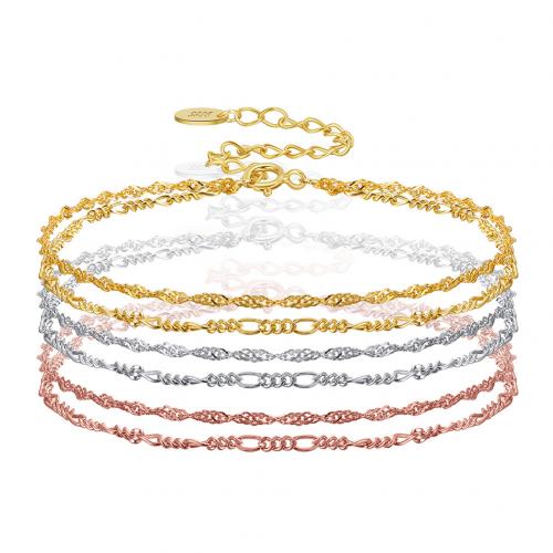 Pulseras de Plata Estelina, plata de ley 925, con 5CM extender cadena, chapado, para mujer, más colores para la opción, longitud:aproximado 16 cm, Vendido por UD[