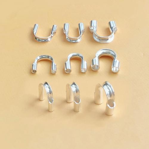 925 Sterling Silver Thread Guard, Letter U, polished, DIY silver color 