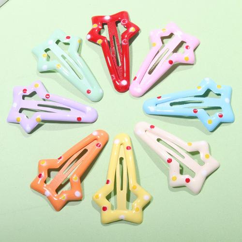 Clips del Pelo, fundición, Estrella, barnizado, para mujer & esmalte, más colores para la opción, 40x25mm, Vendido por UD[